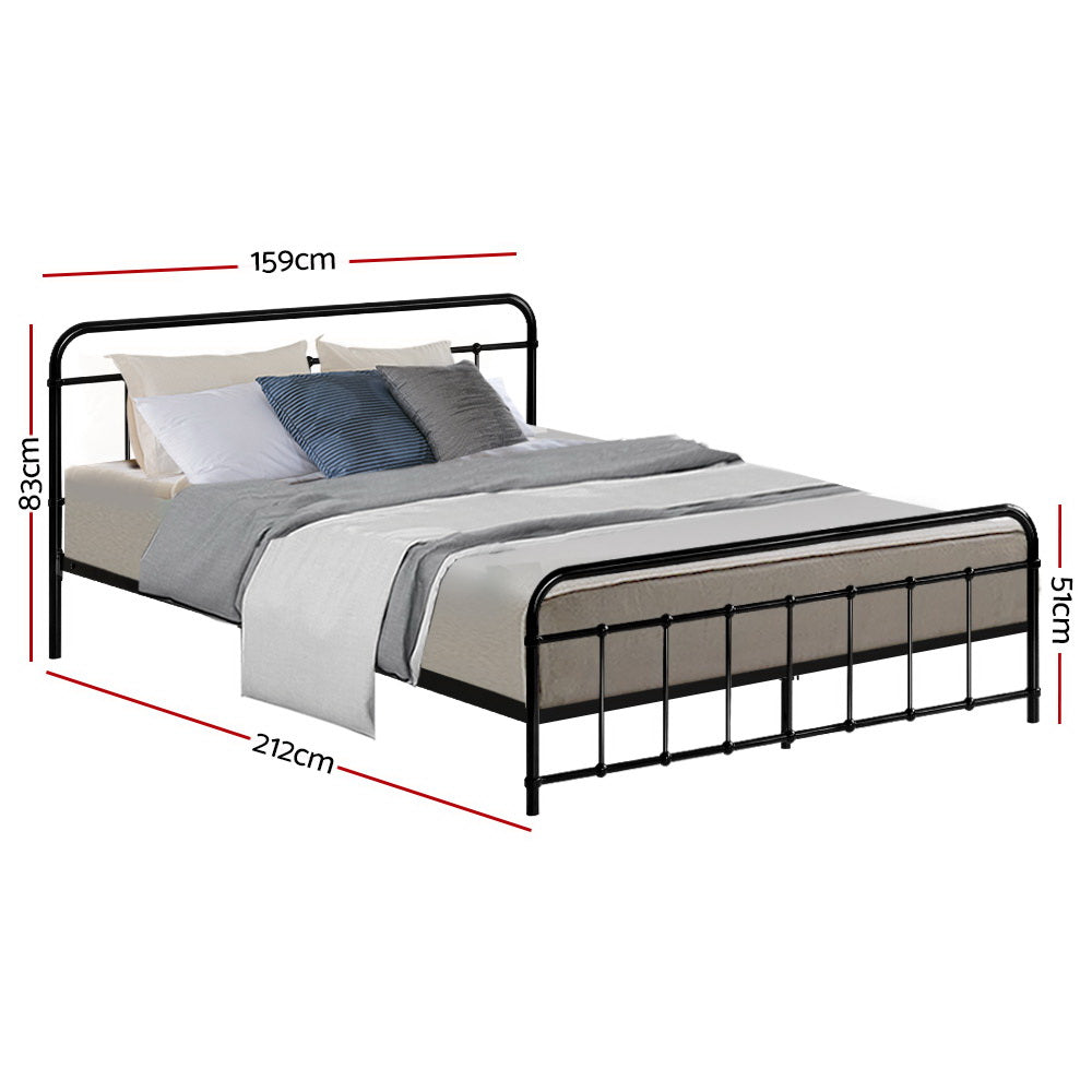 P&F DreamStyle LEO Metal Bed Frame - Queen (Black)