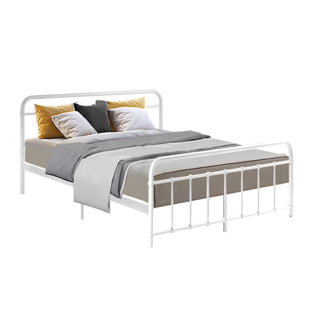 P&F DreamStyle Metal Bed Frame - Queen (White)