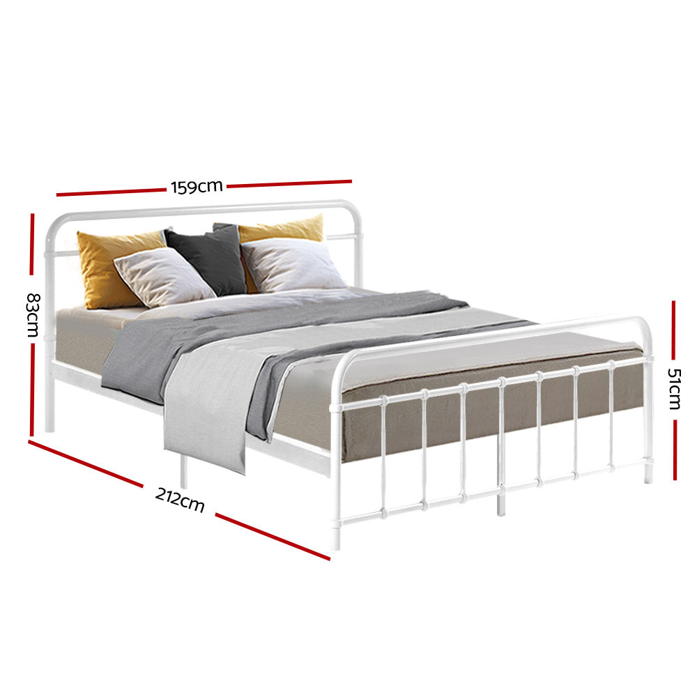 P&F DreamStyle Metal Bed Frame - Queen (White)