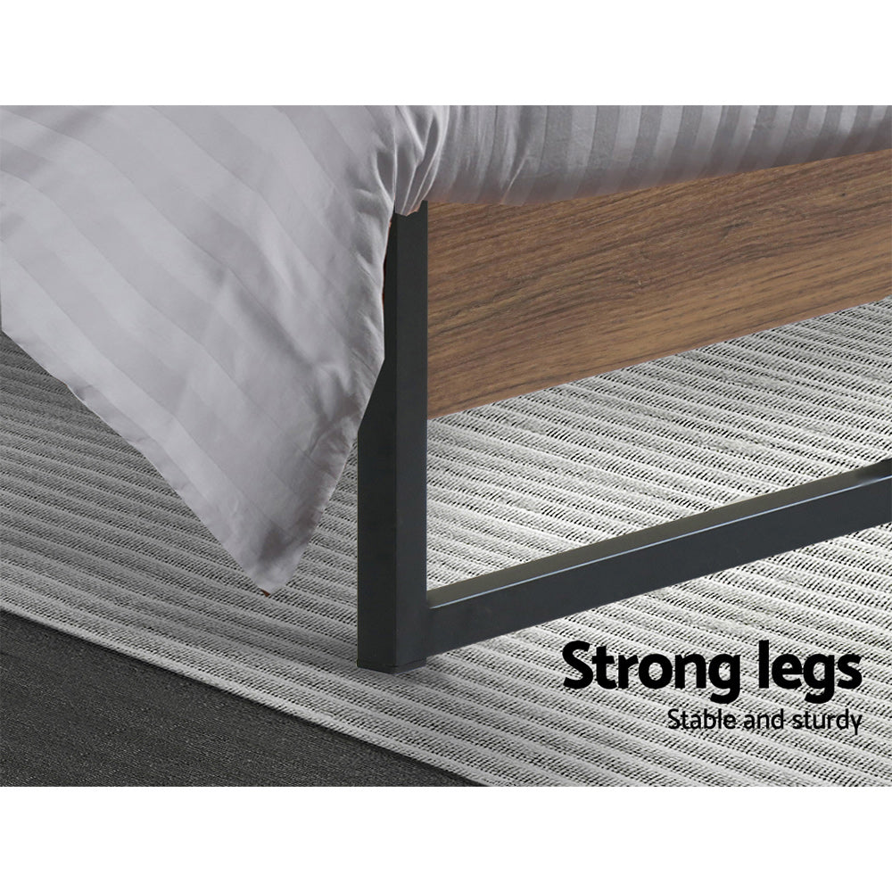 P&F DreamStyle Metal Bed Frame Single Size Black