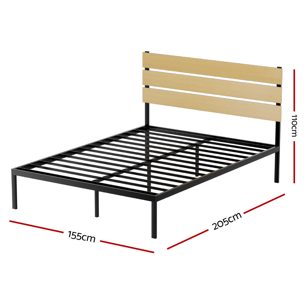 P&F BohoNest Paula Metal Bed Base Queen Size Black