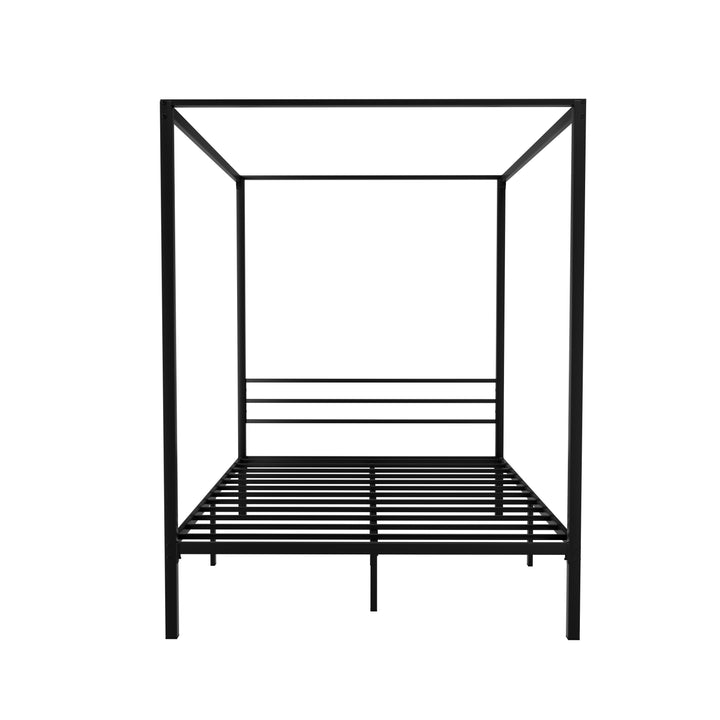 P&F ZennHome Bed Frame Metal Four-poster Platform Base Double Size Black