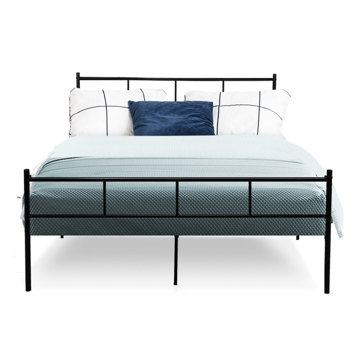 P&F DreamStyle Metal Bed Frame Double Size Black