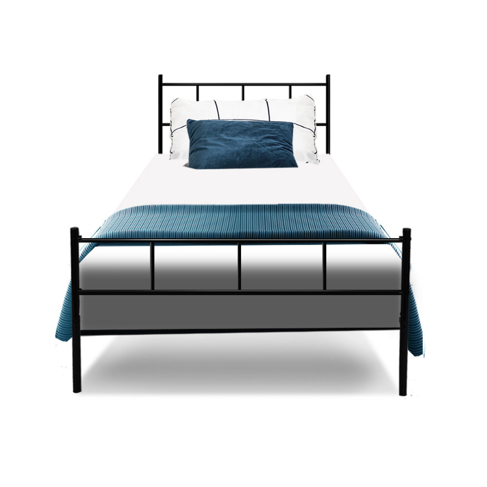 P&F DreamStyle Metal Bed Frame Single Size Black