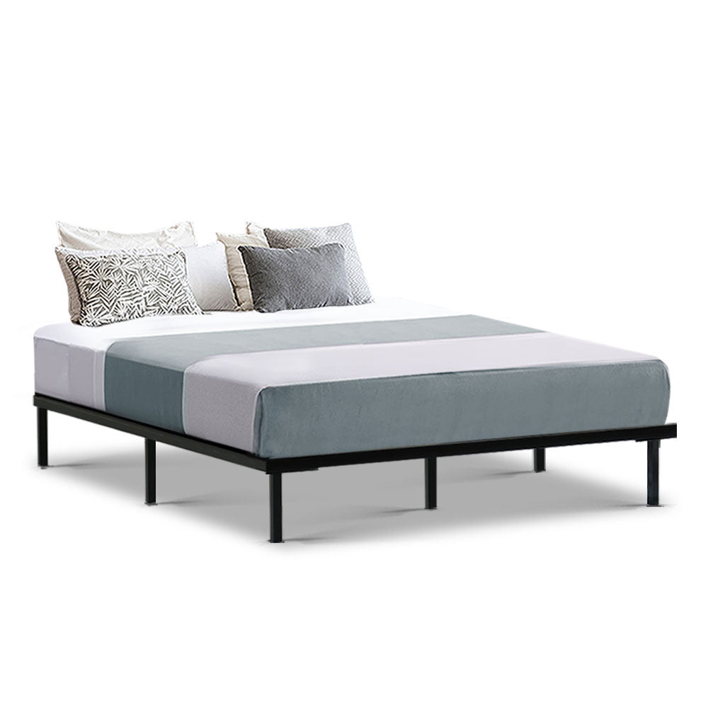 P&F DreamStyle Metal Bed Frame Queen Size Bed Black