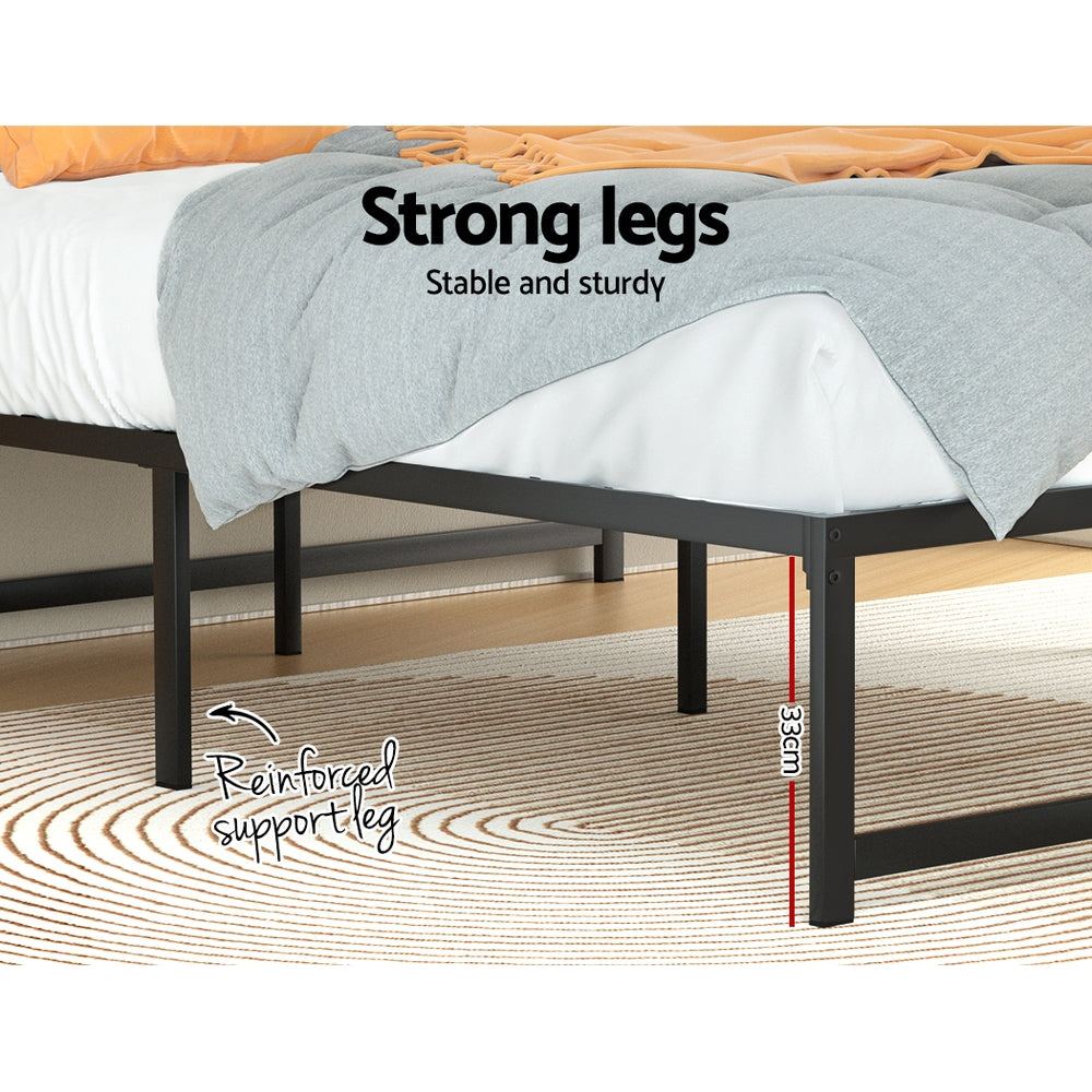 P&F DreamStyle Bed Frame Metal Platform King Size Bed Black