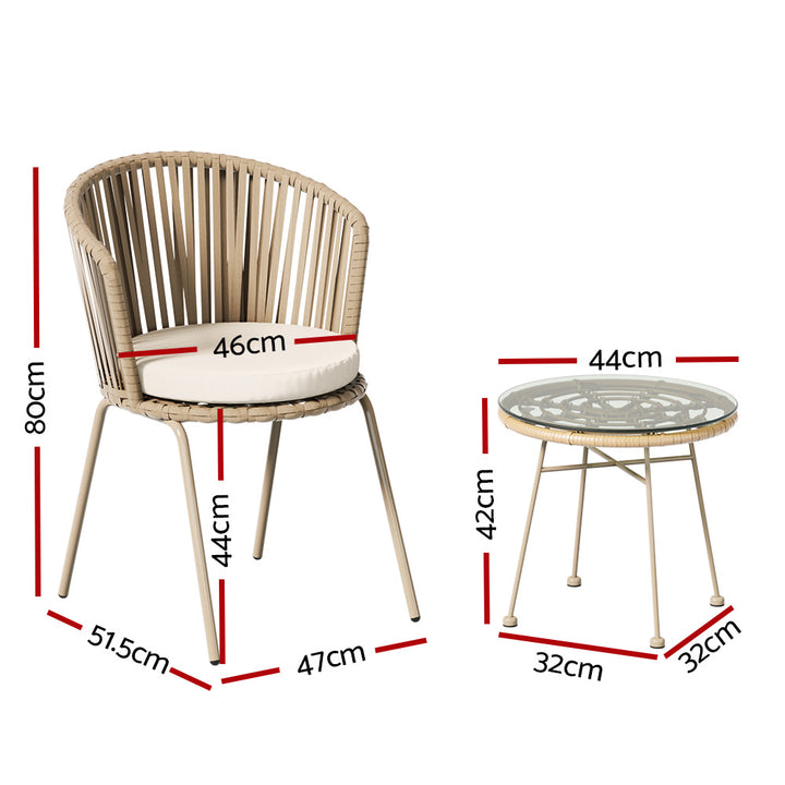 P&F ZennHome 3PC Outdoor Lounge Set
