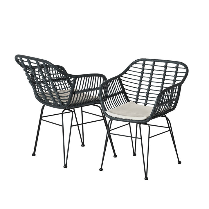 P&F ZennHome Outdoor Furniture Lounge Setting 3-Piece Bistro Set Table Chairs Patio