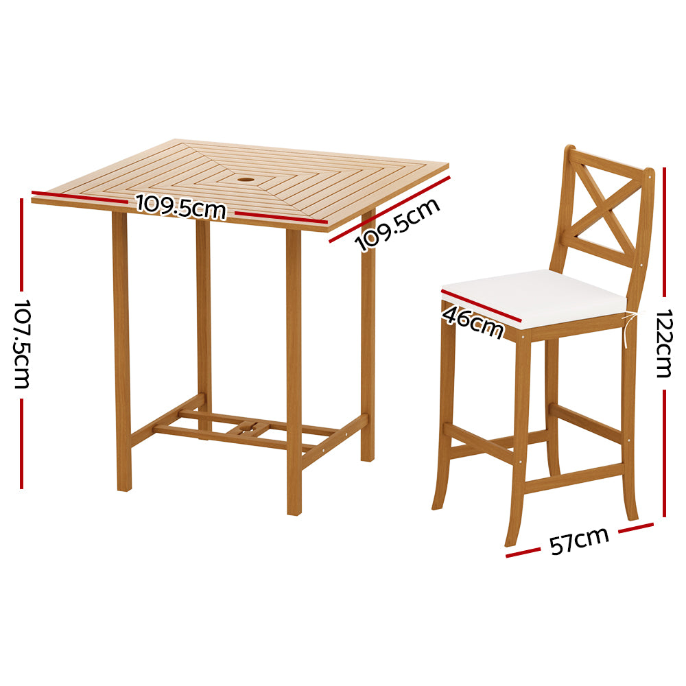 P&F ZennHome 5pcs Outdoor Bar Table 4 Seater