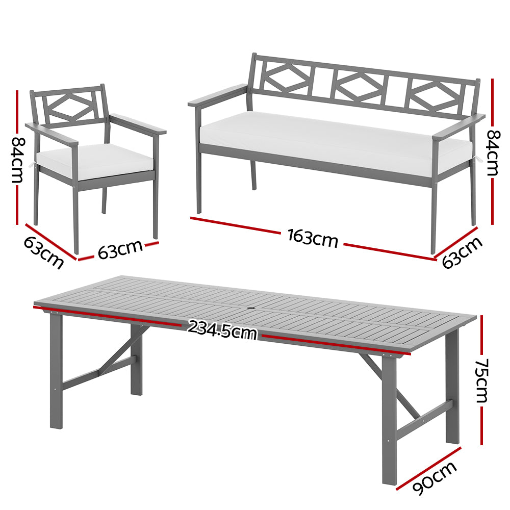 P&F ZennHome 5pcs Outdoor Furniture Dining Set 6 Seater