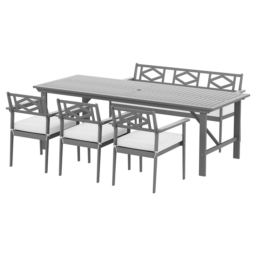 P&F ZennHome 5pcs Outdoor Furniture Dining Set 6 Seater