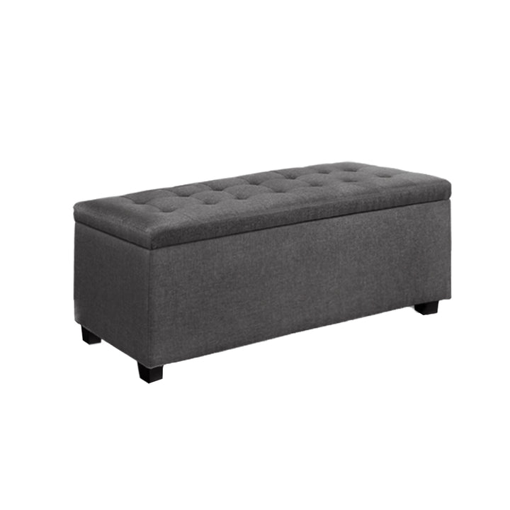 P&F SkyWay Large Fabric Storage Ottoman - Grey