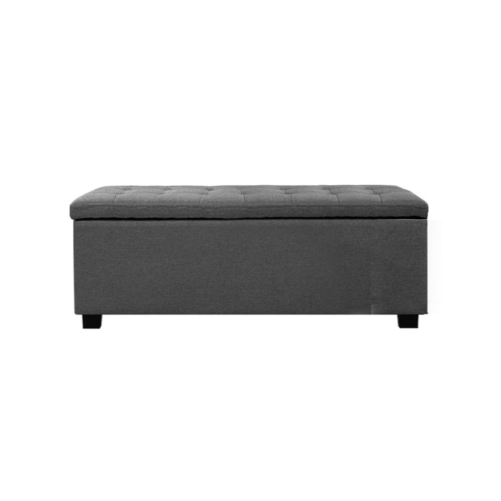 P&F SkyWay Large Fabric Storage Ottoman - Grey