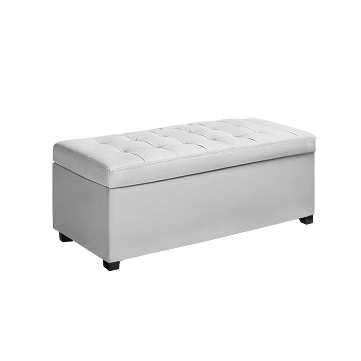 P&F SkyWay Storage Ottoman Blanket Box Footstool Leather Foot Stool Chest Toy Large