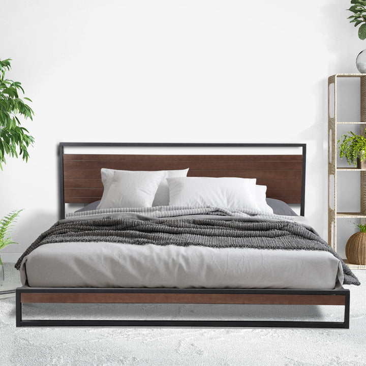 P&F Milano Decor Azure Bed Frame With Headboard Black