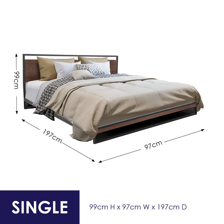 P&F Milano Decor Azure Bed Frame With Headboard Black