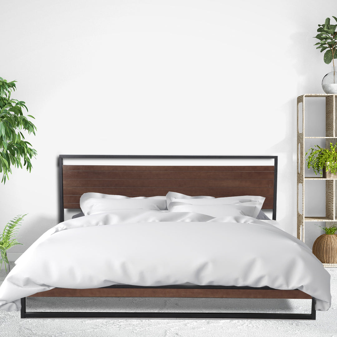 P&F Milano Decor Azure Bed Frame With Headboard Black
