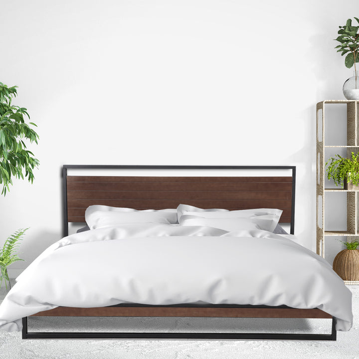 P&F Milano Decor Azure Bed Frame With Headboard Black