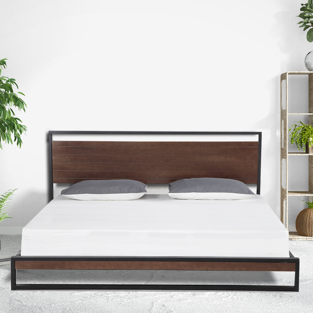 P&F Milano Decor Azure Bed Frame With Headboard Black