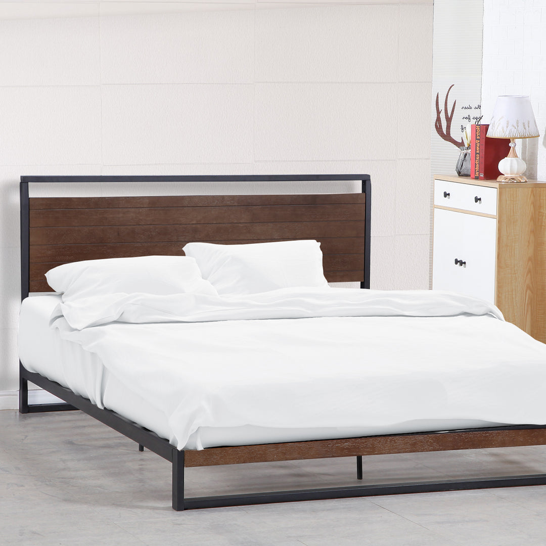 P&F Milano Decor Azure Bed Frame With Headboard Black