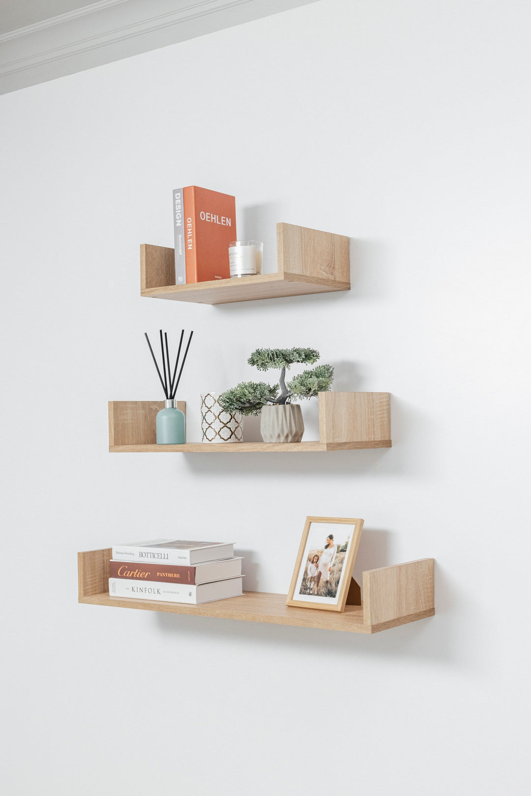 P&F ZennHome Three Piece Oak Shelf Kit