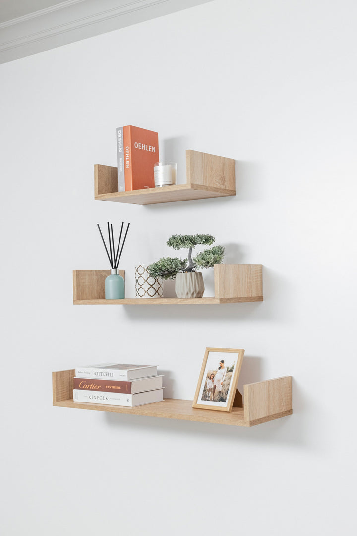 P&F ZennHome Three Piece Oak Shelf Kit