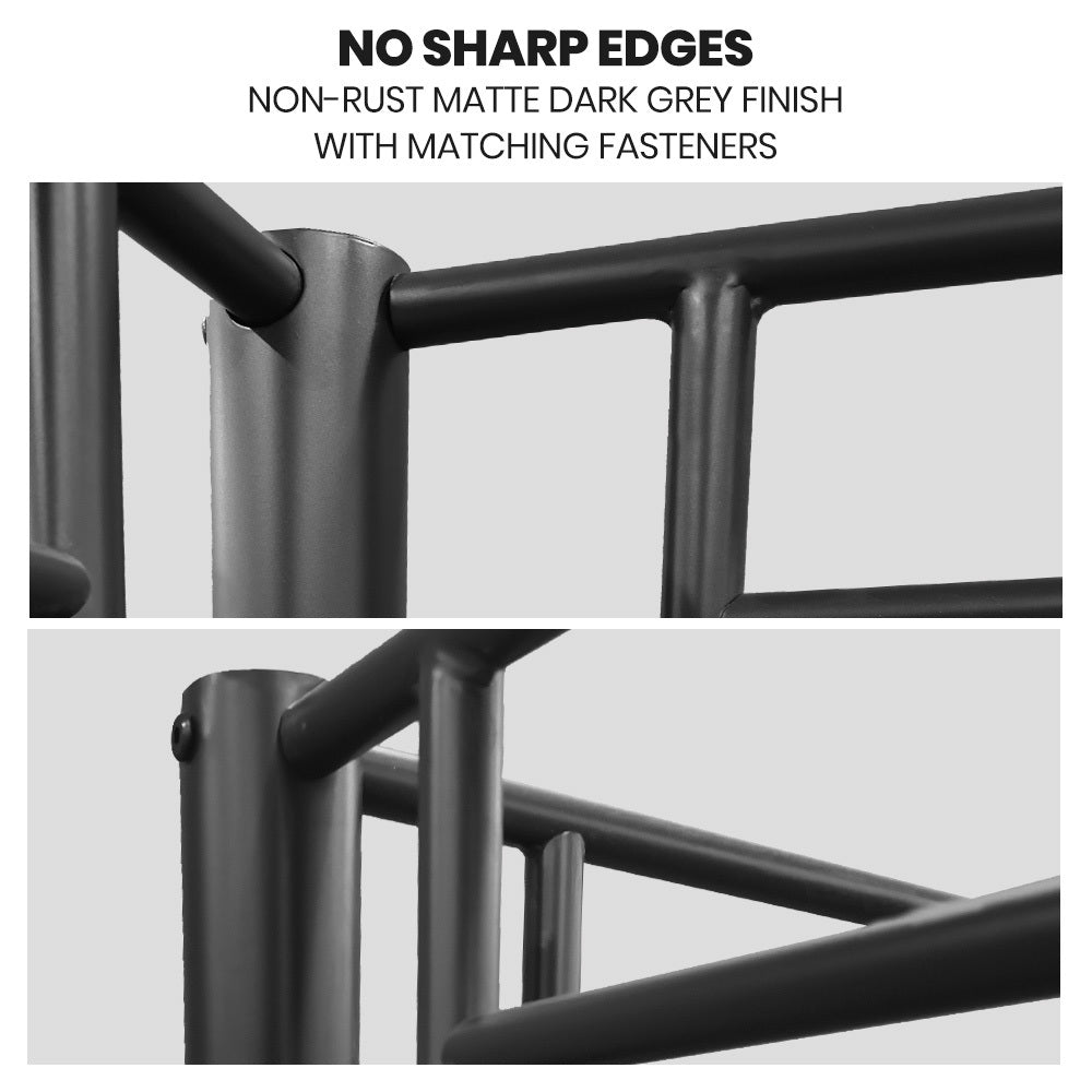P&F Kingston Slumber Metal Single over Double Bunk Bed Frame, Dark Matte Grey