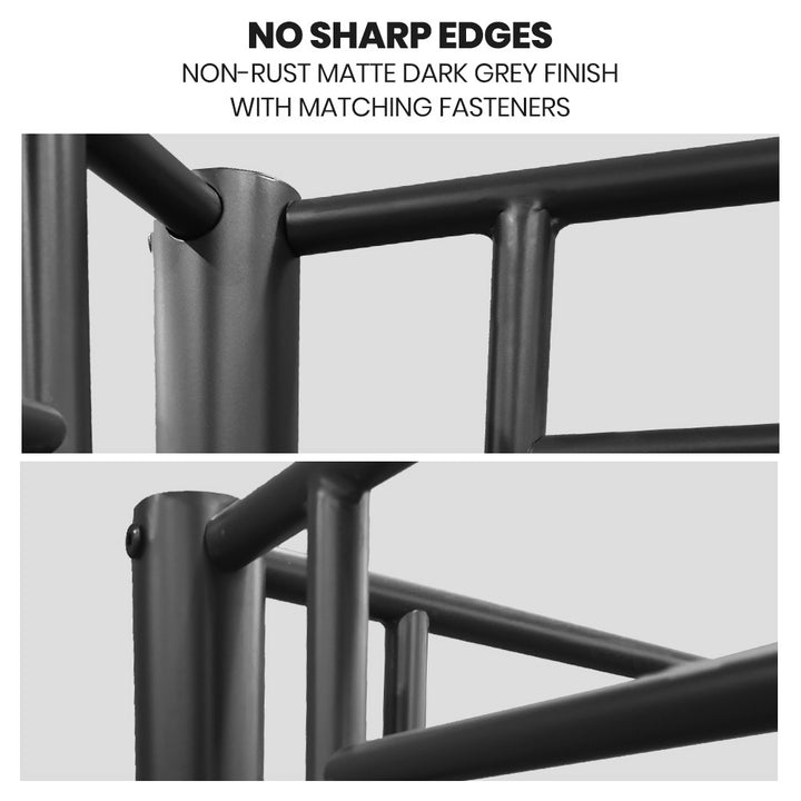 P&F Kingston Slumber Metal Single over Double Bunk Bed Frame, Dark Matte Grey