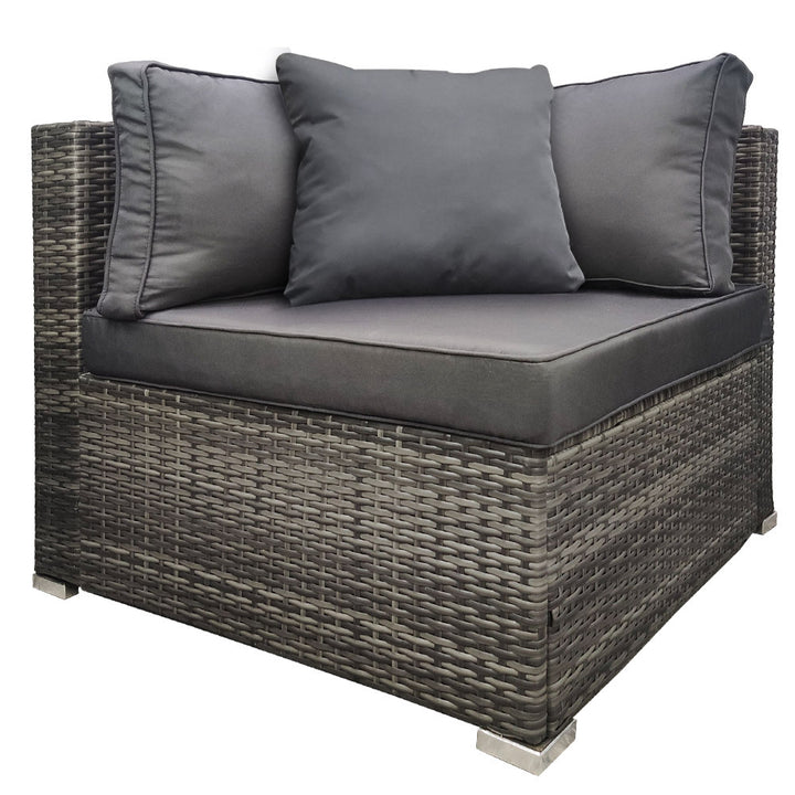 P&F ZennHome 1 Seater Outdoor Corner Modular Lounge Chair, Grey