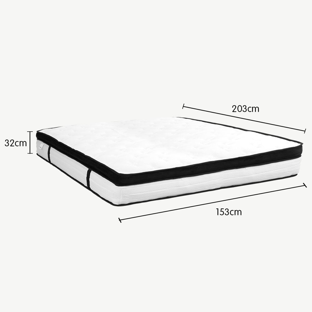 P&F DreamEz Queen Mattress Bed Size Euro Top 5 Zone Spring Foam 32cm Bedding Pocket