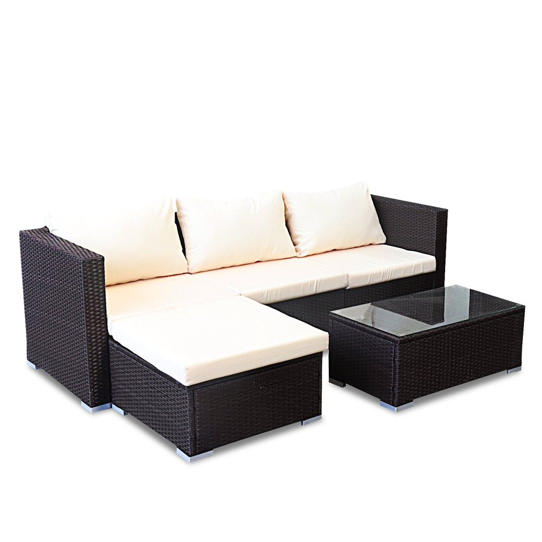 P&F ZennHome 5pc Modular Outdoor Lounge Set PE Rattan - Brown