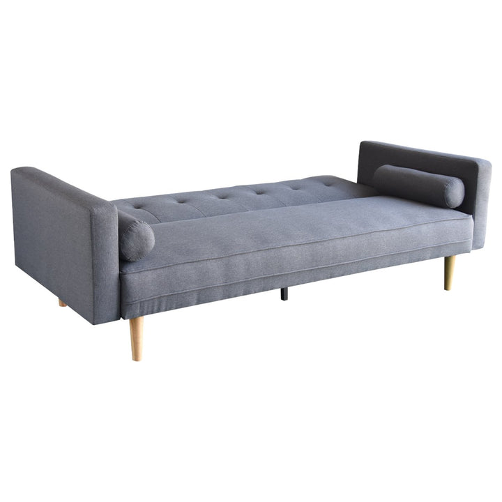 P&F ZennHome Madison Sofa Bed Lounge Couch Futon Furniture Home Dark Grey Linen Suite