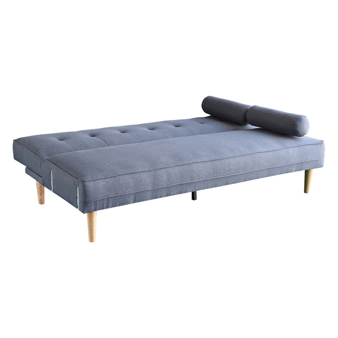 P&F ZennHome Madison Sofa Bed Lounge Couch Futon Furniture Home Dark Grey Linen Suite