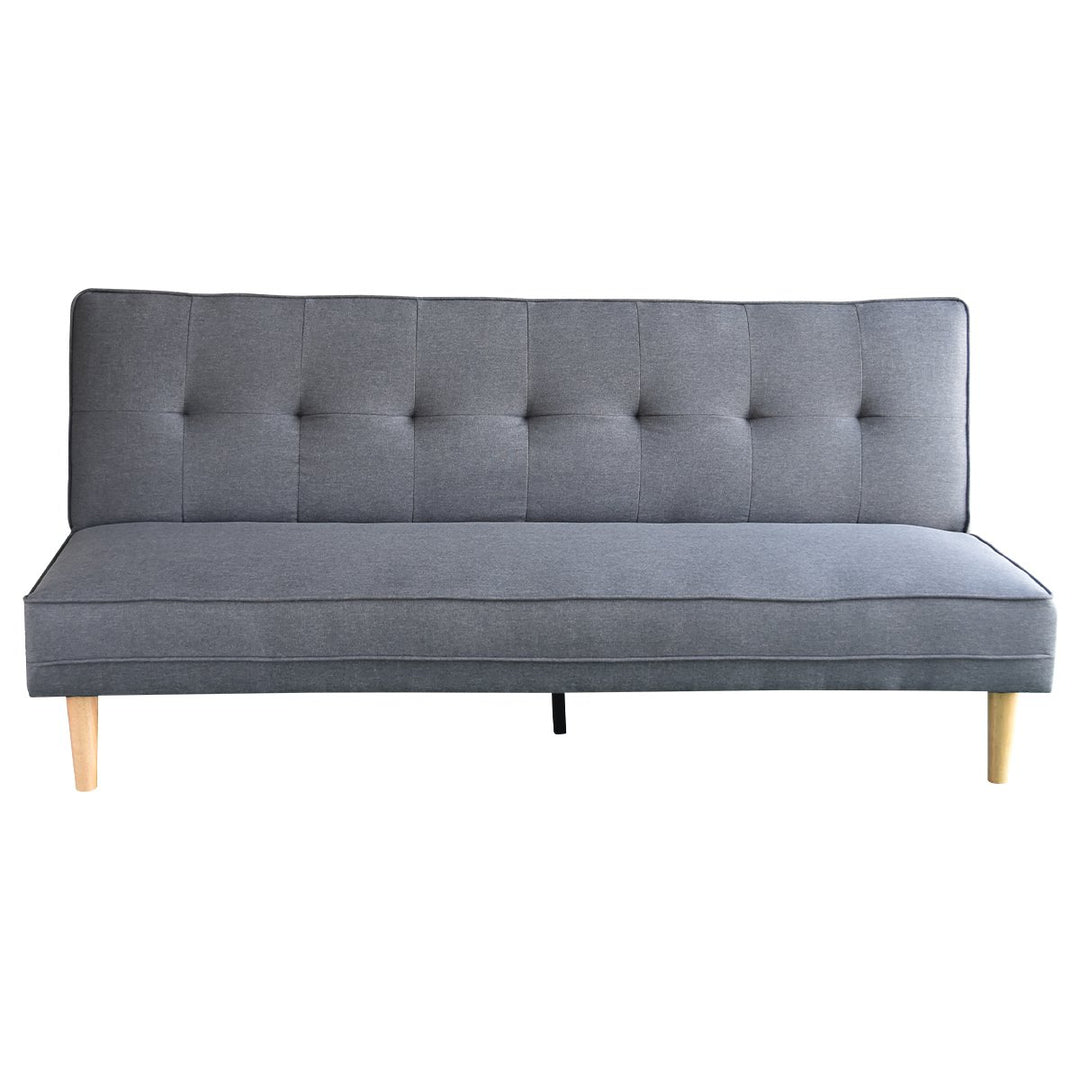 P&F ZennHome Madison Sofa Bed Lounge Couch Futon Furniture Home Dark Grey Linen Suite