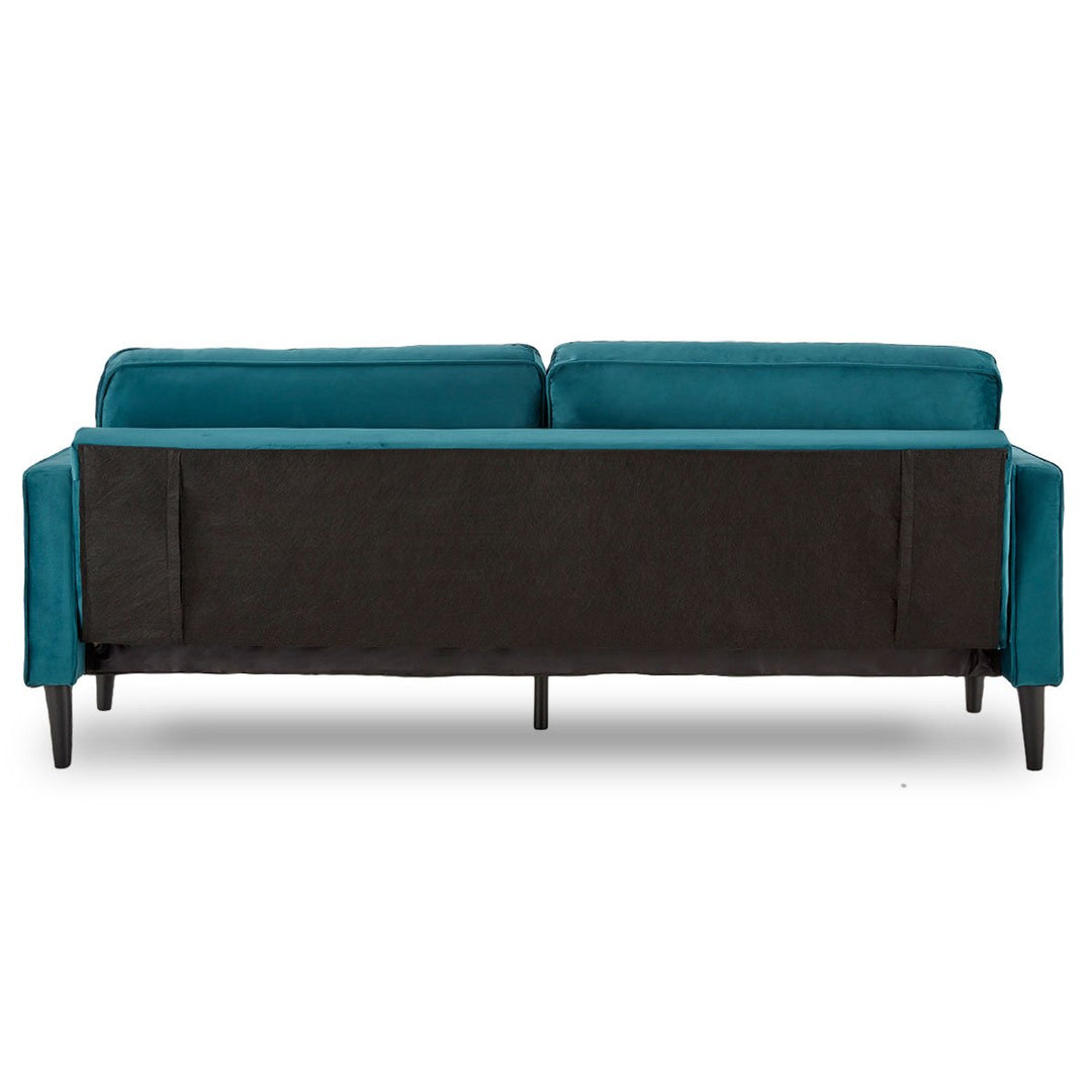 P&F ZennHome Faux Velvet Sofa Bed Couch Furniture Lounge Suite Seat Blue