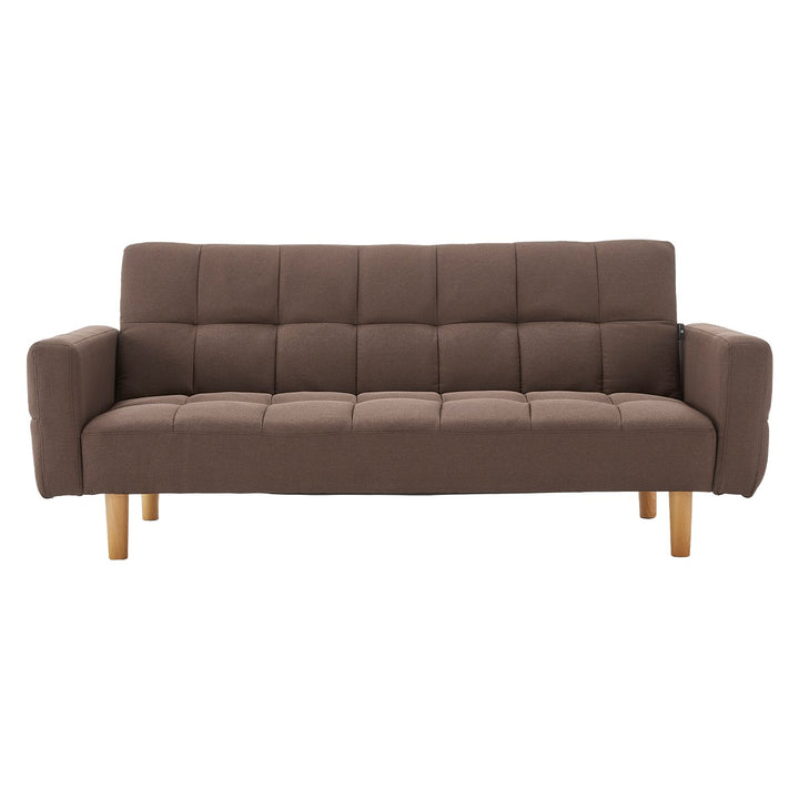 P&F ZennHome 3-Seater Fabric Sofa Bed Futon - Brown