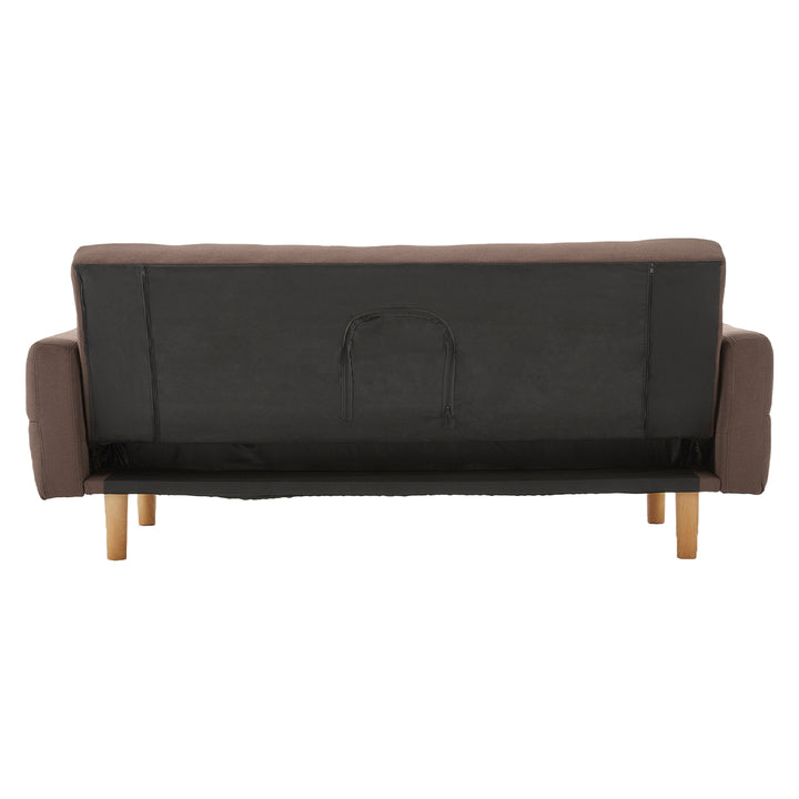 P&F ZennHome 3-Seater Fabric Sofa Bed Futon - Brown