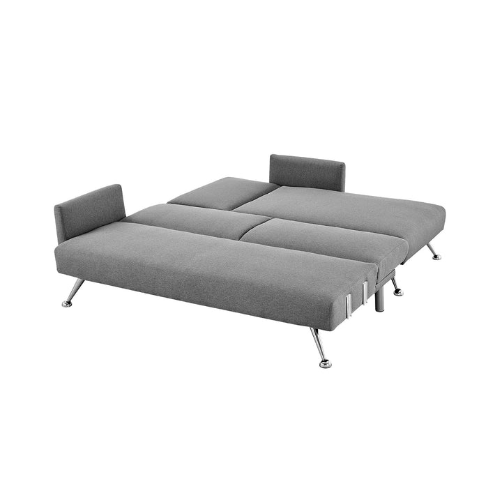 P&F ZennHome Mia 3-Seater Corner Sofa Bed Chaise and Pillows Dark Grey