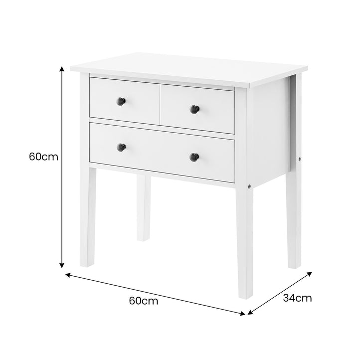 P&F ZennHome Sven Bedside Table Night Stand - White