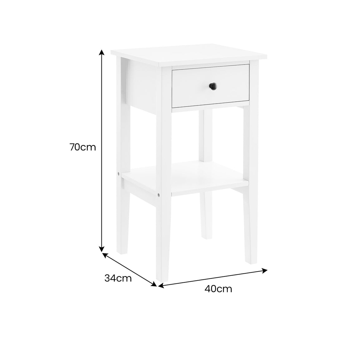 P&F ZennHome Rue Bedside Table - White