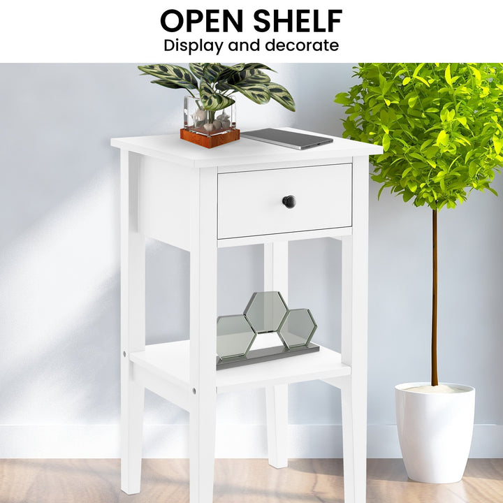 P&F ZennHome Rue Bedside Table - White