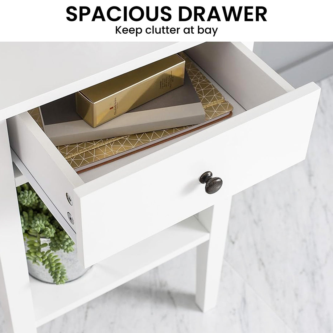 P&F ZennHome Rue Bedside Table - White