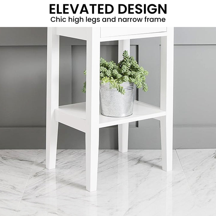 P&F ZennHome Rue Bedside Table - White