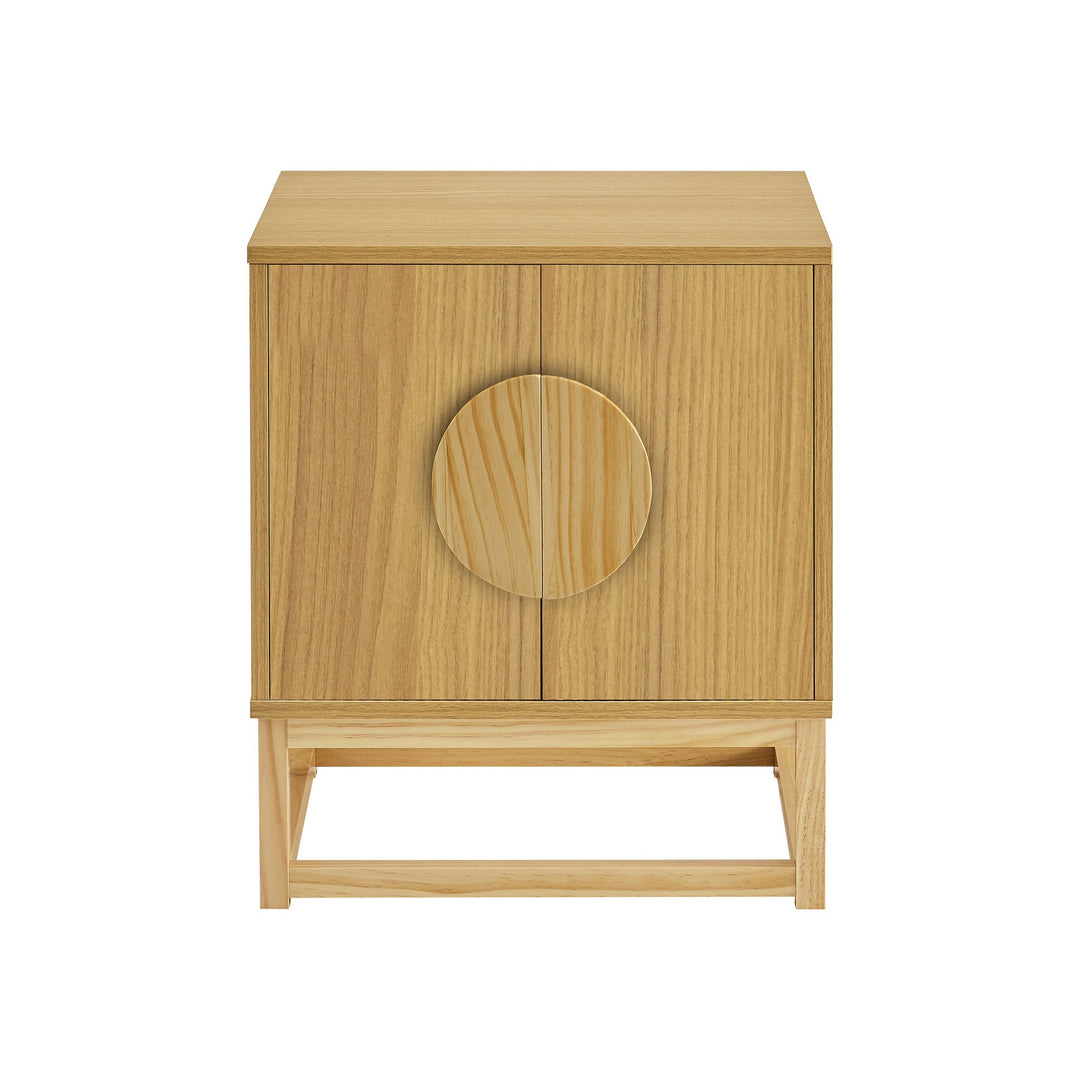 P&F ZennHome Luca Bedside Table Split Door Night Stand - Natural