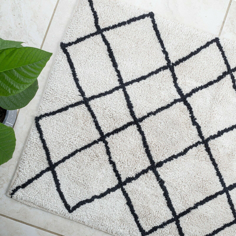 P&F ZennHome Soft Cotton Bath Rug Tufted Jacquard Design