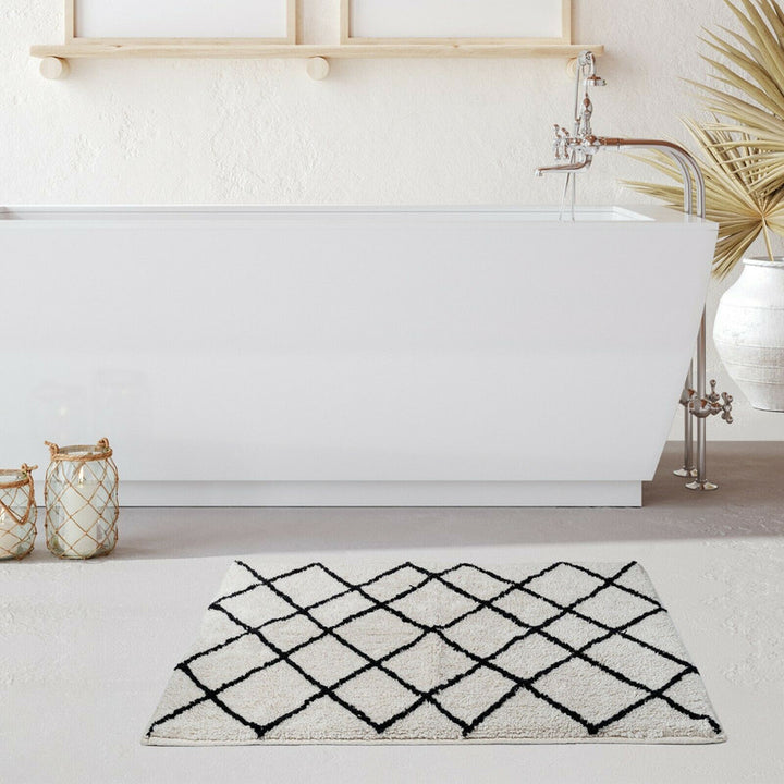 P&F ZennHome Soft Cotton Bath Rug Tufted Jacquard Design