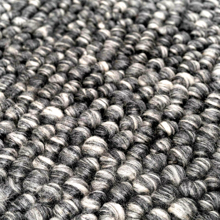P&F ZennHome Wool Pebble Charcoal Lifestyle Rug 130x 180 cm