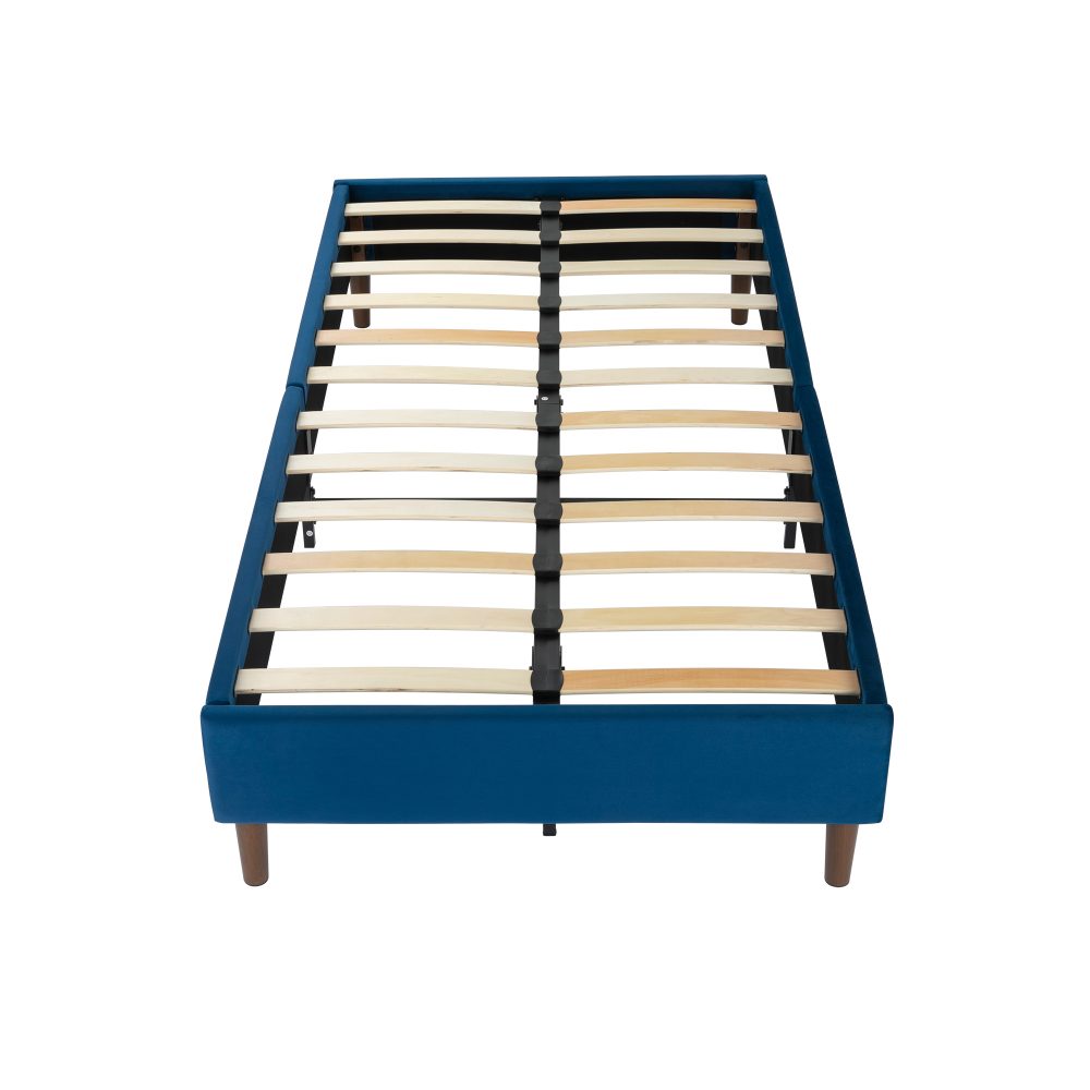 P&F Velvet Blue Bed Frame Double