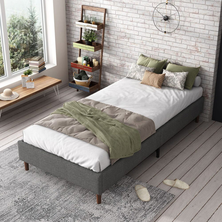 P&F Bed Frame Mattress Foundation (Dark Grey) Queen