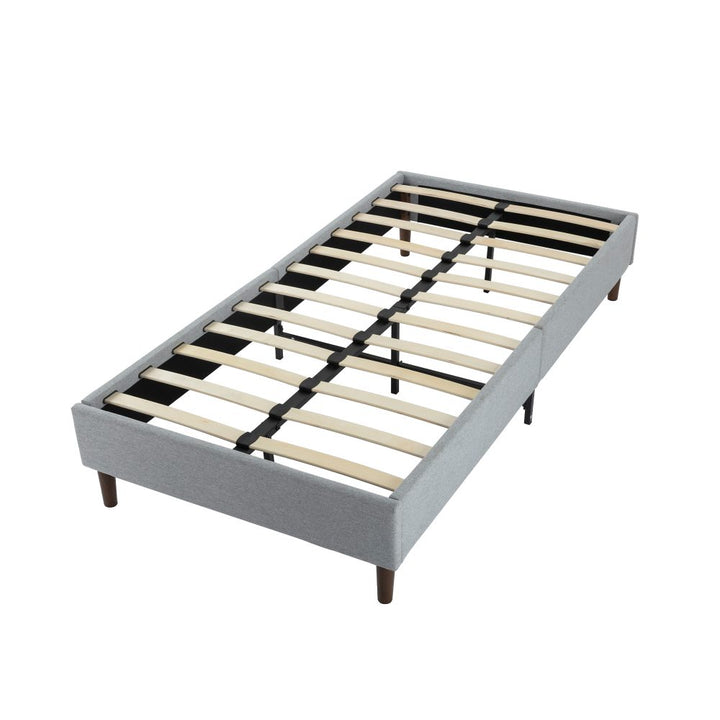 P&F Bedframe with Wooden Slats (Light Grey) Queen